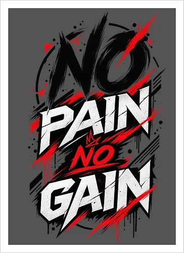 ABSTRACT POWER - NO PAIN NO GAIN - Contemporary Art, Geometric Art, Geometric Design, Brutalist Design, No Pain No Gain, Abstract Fitness, Abstract Art, Abstract Design, Modern Fitness, Modern Gym, Gym, Fitness, Kraftsport, Bodybuilding, Workout, Training, Gym Motivation, Fitness Motivation, Motivation, Strength, Power, Strong, Muscle, Fitness Lifestyle, Gym Lifestyle, Streetwear, Urban Style, Graphic Design, Typography, Typography Art, Modern Typography, Abstract Typography, Graphic T Shirt, Fitness Shirt, Gym Shirt, Workout Shirt, Bodybuilding Shirt, Sport Shirt, Gym Wear, Fitness Wear, Streetwear Shirt, Minimalist Design, Modern Art, Urban Art, Artistic Shirt, Statement Shirt, Motivation Shirt, Männer Fitness, Sportbekleidung, Fitness Geschenk, Gym Geschenk, Geschenk für Sportler, Geschenk für Bodybuilder, Hardcore Fitness, Training Motivation, Discipline, No Excuses - Kunstdruck
