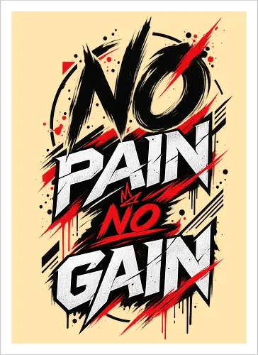 ABSTRACT POWER - NO PAIN NO GAIN - Contemporary Art, Geometric Art, Geometric Design, Brutalist Design, No Pain No Gain, Abstract Fitness, Abstract Art, Abstract Design, Modern Fitness, Modern Gym, Gym, Fitness, Kraftsport, Bodybuilding, Workout, Training, Gym Motivation, Fitness Motivation, Motivation, Strength, Power, Strong, Muscle, Fitness Lifestyle, Gym Lifestyle, Streetwear, Urban Style, Graphic Design, Typography, Typography Art, Modern Typography, Abstract Typography, Graphic T Shirt, Fitness Shirt, Gym Shirt, Workout Shirt, Bodybuilding Shirt, Sport Shirt, Gym Wear, Fitness Wear, Streetwear Shirt, Minimalist Design, Modern Art, Urban Art, Artistic Shirt, Statement Shirt, Motivation Shirt, Männer Fitness, Sportbekleidung, Fitness Geschenk, Gym Geschenk, Geschenk für Sportler, Geschenk für Bodybuilder, Hardcore Fitness, Training Motivation, Discipline, No Excuses - Kunstdruck