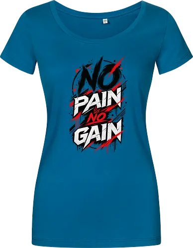 ABSTRACT POWER - NO PAIN NO GAIN - Contemporary Art, Geometric Art, Geometric Design, Brutalist Design, No Pain No Gain, Abstract Fitness, Abstract Art, Abstract Design, Modern Fitness, Modern Gym, Gym, Fitness, Kraftsport, Bodybuilding, Workout, Training, Gym Motivation, Fitness Motivation, Motivation, Strength, Power, Strong, Muscle, Fitness Lifestyle, Gym Lifestyle, Streetwear, Urban Style, Graphic Design, Typography, Typography Art, Modern Typography, Abstract Typography, Graphic T Shirt, Fitness Shirt, Gym Shirt, Workout Shirt, Bodybuilding Shirt, Sport Shirt, Gym Wear, Fitness Wear, Streetwear Shirt, Minimalist Design, Modern Art, Urban Art, Artistic Shirt, Statement Shirt, Motivation Shirt, Männer Fitness, Sportbekleidung, Fitness Geschenk, Gym Geschenk, Geschenk für Sportler, Geschenk für Bodybuilder, Hardcore Fitness, Training Motivation, Discipline, No Excuses - Damen T-Shirt