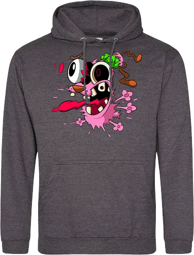 Freaky Pinker Hund Explodierter Kopf - Surreale Horror Cartoon Art - Dark-Cartoon, Popkultur, Retro-Cartoon, Geek-Mode, Courage der feige Hund, Courage the Cowardly Dog, Cartoon Network, John Dilworth, Cartoon-Horror, gruseliger feiger Hund, explodiertes Gesicht, Geek-Kultur, Cartoon Network T-Shirt, Geek-Fashion, 2000er-Animation, surrealer Cartoon, Geek-Geschenk, Horror-Cartoon, Courage rosa Hund, Underground-Kunst - Standard Hoodie