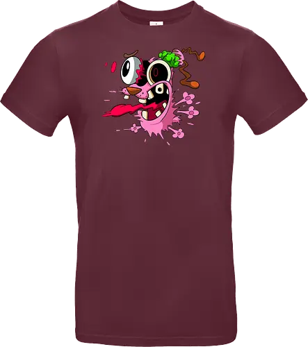 Freaky Pinker Hund Explodierter Kopf - Surreale Horror Cartoon Art - Dark-Cartoon, Popkultur, Retro-Cartoon, Geek-Mode, Courage der feige Hund, Courage the Cowardly Dog, Cartoon Network, John Dilworth, Cartoon-Horror, gruseliger feiger Hund, explodiertes Gesicht, Geek-Kultur, Cartoon Network T-Shirt, Geek-Fashion, 2000er-Animation, surrealer Cartoon, Geek-Geschenk, Horror-Cartoon, Courage rosa Hund, Underground-Kunst - Standard T-Shirt