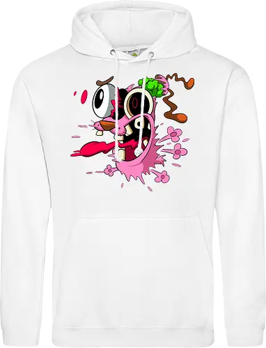 Freaky Pinker Hund Explodierter Kopf - Surreale Horror Cartoon Art - Dark-Cartoon, Popkultur, Retro-Cartoon, Geek-Mode, Courage der feige Hund, Courage the Cowardly Dog, Cartoon Network, John Dilworth, Cartoon-Horror, gruseliger feiger Hund, explodiertes Gesicht, Geek-Kultur, Cartoon Network T-Shirt, Geek-Fashion, 2000er-Animation, surrealer Cartoon, Geek-Geschenk, Horror-Cartoon, Courage rosa Hund, Underground-Kunst - Standard Hoodie