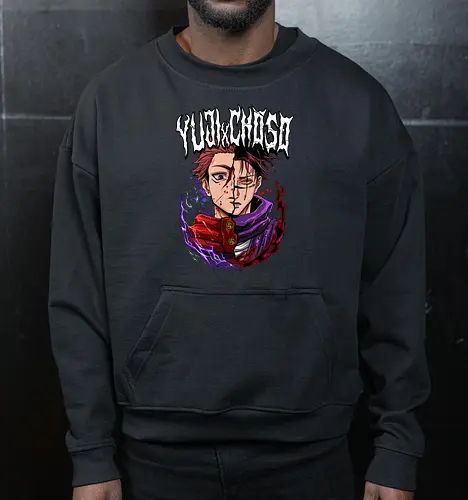 Yuji vs Choso Brothers of Chaos JJK - Choso, Jujutsu, rivalry art, brothers clash, Yuji Itadori, weeb gift, dynamic duo, anime graphic tee - Cropped Sweatshirt