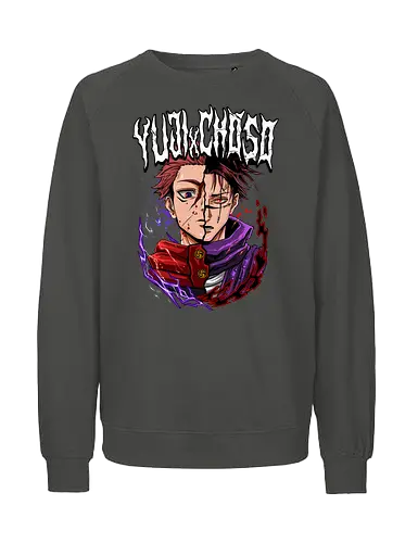 Yuji vs Choso Brothers of Chaos JJK - Choso, Jujutsu, rivalry art, brothers clash, Yuji Itadori, weeb gift, dynamic duo, anime graphic tee - Fairtrade Sweatshirt