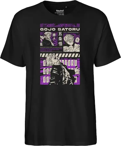 Gojo Satoru Infinite Power JJK - strongest sorcerer, DTG print, purple manga, anime fan gift, six eyes, Gojo Satoru, Jujutsu, JJK apparel - Fairtrade T-Shirt