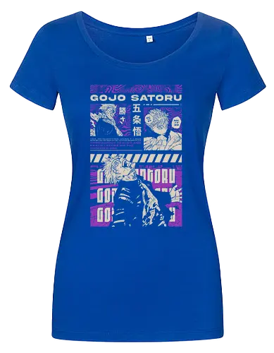 Gojo Satoru Infinite Power JJK - strongest sorcerer, DTG print, purple manga, anime fan gift, six eyes, Gojo Satoru, Jujutsu, JJK apparel - Damen T-Shirt