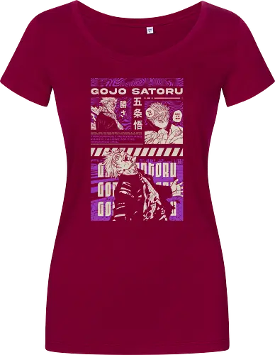 Gojo Satoru Infinite Power JJK - strongest sorcerer, DTG print, purple manga, anime fan gift, six eyes, Gojo Satoru, Jujutsu, JJK apparel - Damen T-Shirt