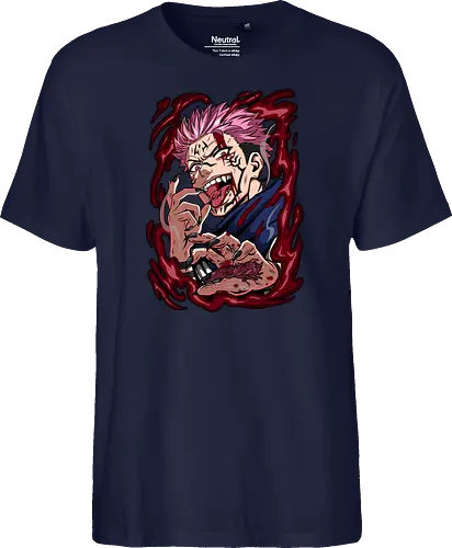 Sukuna King of Curses Savage Energy JJK - Sukuna, Ryomen Sukuna, Jujutsu, king of curses, villain energy, dark anime tee, otaku birthday, cursed spirit - Fairtrade T-Shirt