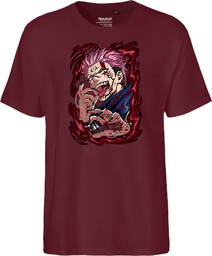 Sukuna King of Curses Savage Energy JJK - Sukuna, Ryomen Sukuna, Jujutsu, king of curses, villain energy, dark anime tee, otaku birthday, cursed spirit - Fairtrade T-Shirt