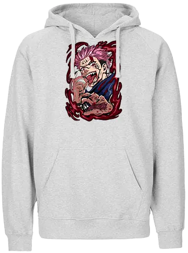 Sukuna King of Curses Savage Energy JJK - Sukuna, Ryomen Sukuna, Jujutsu, king of curses, villain energy, dark anime tee, otaku birthday, cursed spirit - Fairtrade Hoodie