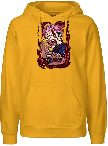 Sukuna King of Curses Savage Energy JJK - Sukuna, Ryomen Sukuna, Jujutsu, king of curses, villain energy, dark anime tee, otaku birthday, cursed spirit - Fairtrade Hoodie