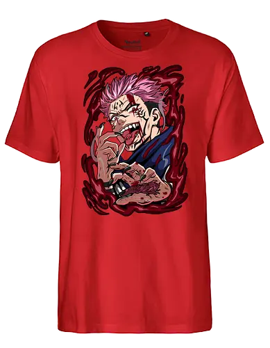 Sukuna King of Curses Savage Energy JJK - Sukuna, Ryomen Sukuna, Jujutsu, king of curses, villain energy, dark anime tee, otaku birthday, cursed spirit - Fairtrade T-Shirt