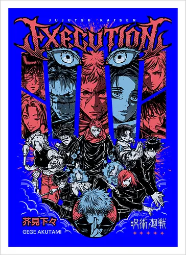 Gojo Execution Arc Jujutsu Rage - red horror, intense manga, Gojo Satoru, Jujutsu, execution arc, anime gift, dark sorcerer, JJK fan art - Kunstdruck