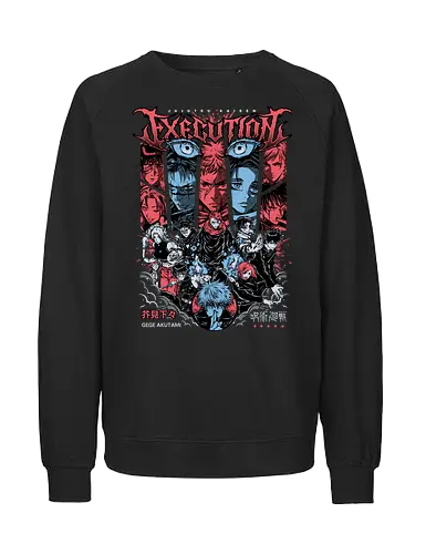 Gojo Execution Arc Jujutsu Rage - red horror, intense manga, Gojo Satoru, Jujutsu, execution arc, anime gift, dark sorcerer, JJK fan art - Fairtrade Sweatshirt