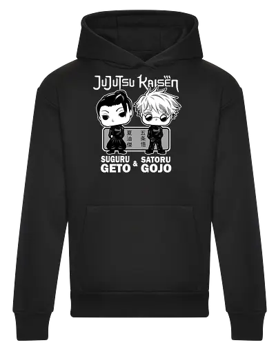 Gojo and Geto Best Friends JJK - cute JJK tee, Gojo Satoru, Suguru Geto, Jujutsu, Funko style, chibi anime, best friends, weeb gift - Heavyweight Hoodie