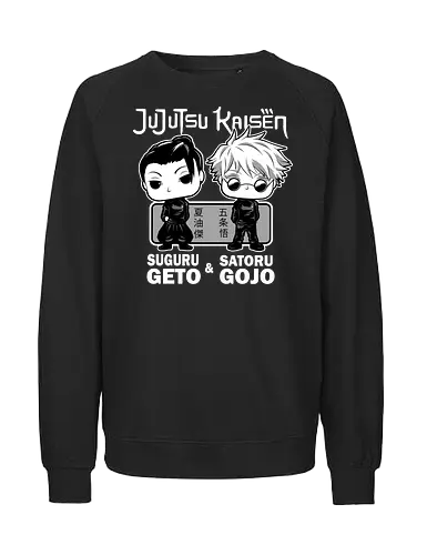 Gojo and Geto Best Friends JJK - cute JJK tee, Gojo Satoru, Suguru Geto, Jujutsu, Funko style, chibi anime, best friends, weeb gift - Fairtrade Sweatshirt