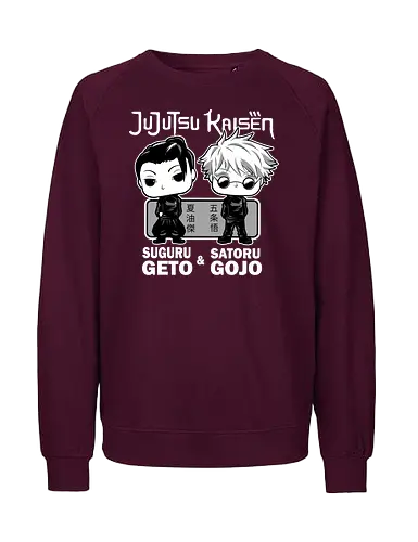 Gojo and Geto Best Friends JJK - cute JJK tee, Gojo Satoru, Suguru Geto, Jujutsu, Funko style, chibi anime, best friends, weeb gift - Fairtrade Sweatshirt