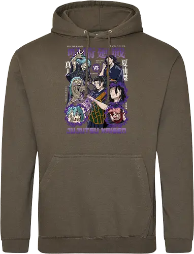 Geto vs Mahito Fearless Sorcerers JJK - Suguru Geto, Mahito, Jujutsu, villain showdown, cursed technique, anime fan art, dark aesthetic, sorcerer clash - Standard Hoodie