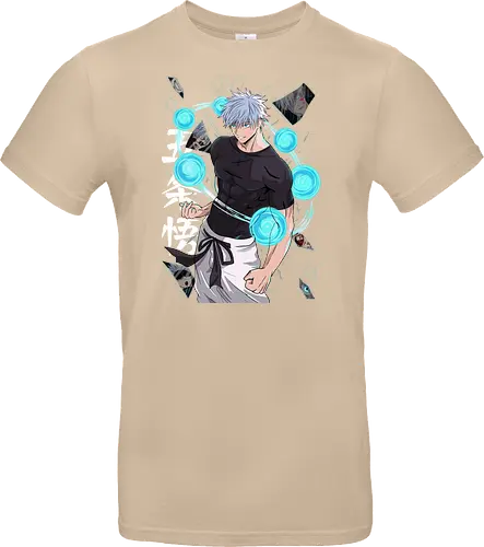 Gojo Six Eyes Infinity Unleashed JJK - Gojo Satoru, six eyes, Jujutsu, infinity technique, teal aesthetic, strongest ever, anime birthday, JJK graphic tee - Standard T-Shirt