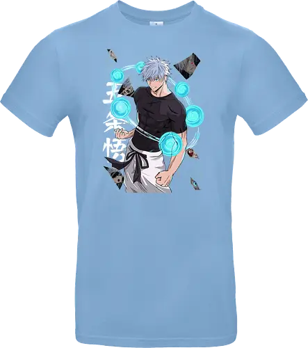 Gojo Six Eyes Infinity Unleashed JJK - Gojo Satoru, six eyes, Jujutsu, infinity technique, teal aesthetic, strongest ever, anime birthday, JJK graphic tee - Standard T-Shirt