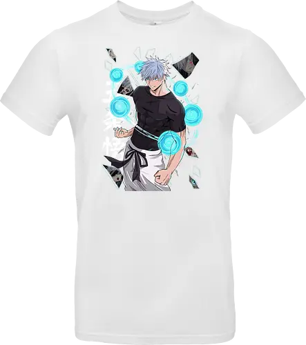 Gojo Six Eyes Infinity Unleashed JJK - Gojo Satoru, six eyes, Jujutsu, infinity technique, teal aesthetic, strongest ever, anime birthday, JJK graphic tee - Standard T-Shirt