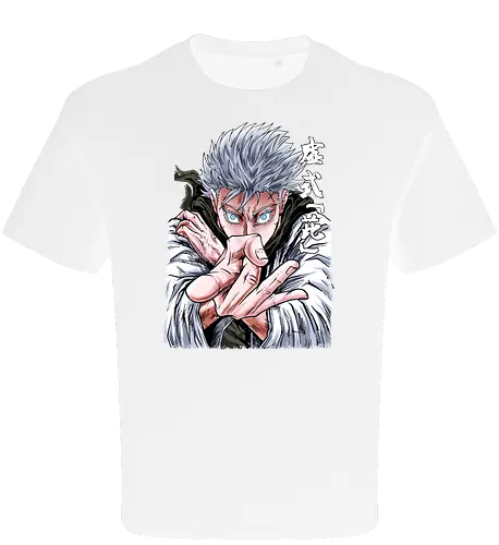 Gojo Limitless Domain JJK - otaku apparel, manga art style, Gojo Satoru, Jujutsu, limitless, domain expansion, white hair, cool anime tee - Oversize T-Shirt