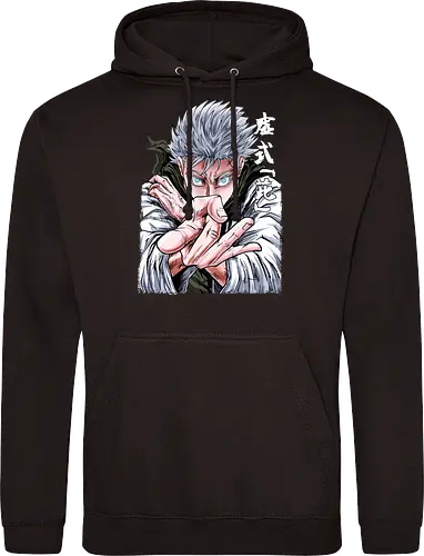 Gojo Limitless Domain JJK - otaku apparel, manga art style, Gojo Satoru, Jujutsu, limitless, domain expansion, white hair, cool anime tee - Standard Hoodie