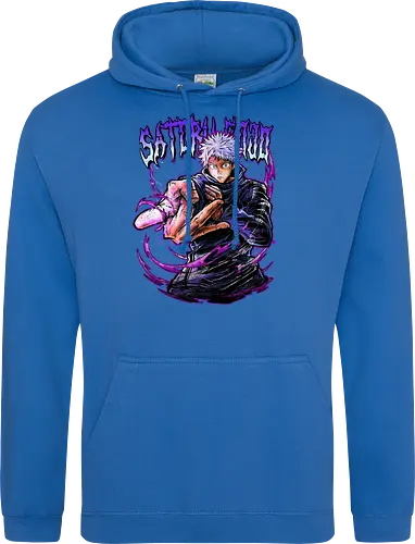 Gojo Neon Cursed Energy JJK Color - otaku streetwear, JJK colorful, Gojo Satoru, Jujutsu, neon purple, electric energy, DTF print, rave anime - Standard Hoodie