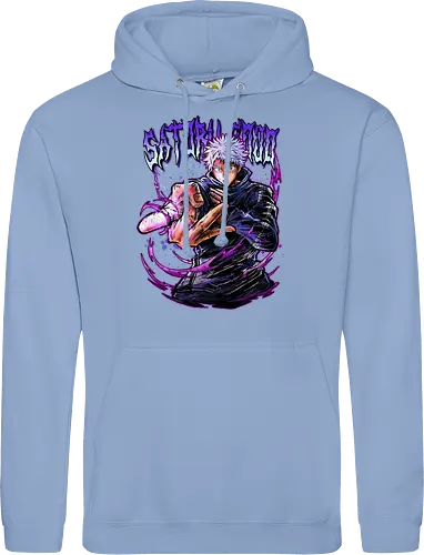 Gojo Neon Cursed Energy JJK Color - otaku streetwear, JJK colorful, Gojo Satoru, Jujutsu, neon purple, electric energy, DTF print, rave anime - Standard Hoodie