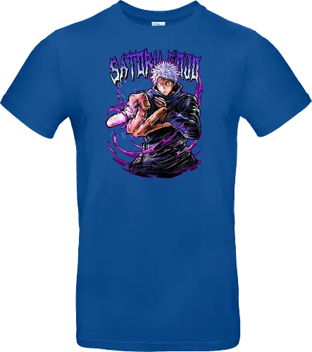 Gojo Neon Cursed Energy JJK Color - otaku streetwear, JJK colorful, Gojo Satoru, Jujutsu, neon purple, electric energy, DTF print, rave anime - Standard T-Shirt