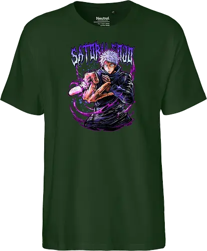 Gojo Neon Cursed Energy JJK Color - otaku streetwear, JJK colorful, Gojo Satoru, Jujutsu, neon purple, electric energy, DTF print, rave anime - Fairtrade T-Shirt