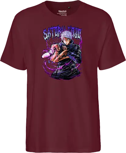 Gojo Neon Cursed Energy JJK Color - otaku streetwear, JJK colorful, Gojo Satoru, Jujutsu, neon purple, electric energy, DTF print, rave anime - Fairtrade T-Shirt