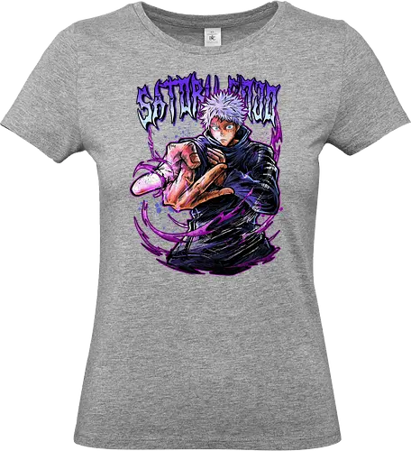 Gojo Neon Cursed Energy JJK Color - otaku streetwear, JJK colorful, Gojo Satoru, Jujutsu, neon purple, electric energy, DTF print, rave anime - Standard T-Shirt (Frauen)
