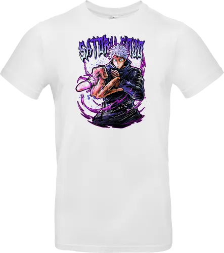 Gojo Neon Cursed Energy JJK Color - otaku streetwear, JJK colorful, Gojo Satoru, Jujutsu, neon purple, electric energy, DTF print, rave anime - Standard T-Shirt