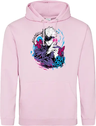 Gojo Prison Realm Oral Chaos JJK - Gojo Satoru, Prison Realm, Jujutsu, sealed sorcerer, graffiti anime, street art style, weeb tee, JJK fan merch - Standard Hoodie