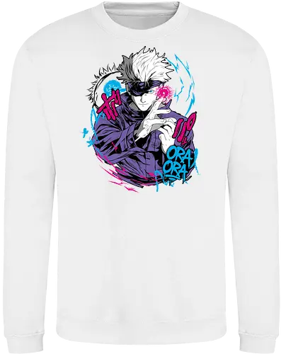 Gojo Prison Realm Oral Chaos JJK - Gojo Satoru, Prison Realm, Jujutsu, sealed sorcerer, graffiti anime, street art style, weeb tee, JJK fan merch - Sweatshirt