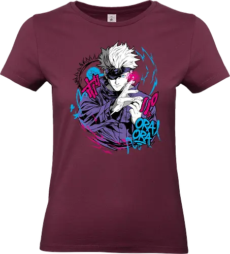 Gojo Prison Realm Oral Chaos JJK - Gojo Satoru, Prison Realm, Jujutsu, sealed sorcerer, graffiti anime, street art style, weeb tee, JJK fan merch - Standard T-Shirt (Frauen)