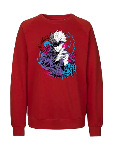 Gojo Prison Realm Oral Chaos JJK - Gojo Satoru, Prison Realm, Jujutsu, sealed sorcerer, graffiti anime, street art style, weeb tee, JJK fan merch - Fairtrade Sweatshirt