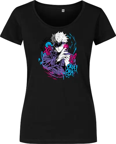 Gojo Prison Realm Oral Chaos JJK - Gojo Satoru, Prison Realm, Jujutsu, sealed sorcerer, graffiti anime, street art style, weeb tee, JJK fan merch - Damen T-Shirt