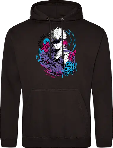 Gojo Prison Realm Oral Chaos JJK - Gojo Satoru, Prison Realm, Jujutsu, sealed sorcerer, graffiti anime, street art style, weeb tee, JJK fan merch - Standard Hoodie