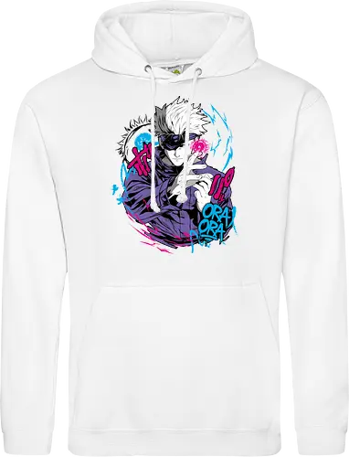 Gojo Prison Realm Oral Chaos JJK - Gojo Satoru, Prison Realm, Jujutsu, sealed sorcerer, graffiti anime, street art style, weeb tee, JJK fan merch - Standard Hoodie
