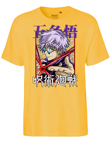 Gojo Satoru Reborn Legend Jujutsu - Jujutsu, legend returns, manga portrait, iconic sorcerer, anime lover gift, JJK aesthetic, white hair warrior, Gojo Satoru - Fairtrade T-Shirt