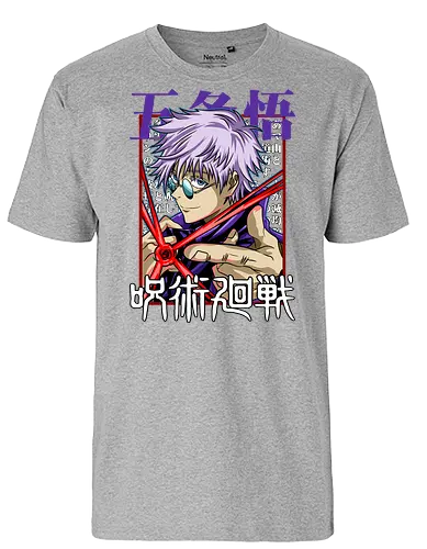 Gojo Satoru Reborn Legend Jujutsu - Jujutsu, legend returns, manga portrait, iconic sorcerer, anime lover gift, JJK aesthetic, white hair warrior, Gojo Satoru - Fairtrade T-Shirt