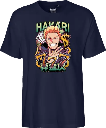 Hakari Jackpot Lucky Gambler JJK Energy - Hakari Kinji, Jujutsu, jackpot technique, lucky gambler, 777 anime, casino manga, otaku birthday gift, JJK rising star - Fairtrade T-Shirt