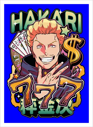 Hakari Jackpot Lucky Gambler JJK Energy - Hakari Kinji, Jujutsu, jackpot technique, lucky gambler, 777 anime, casino manga, otaku birthday gift, JJK rising star - Kunstdruck