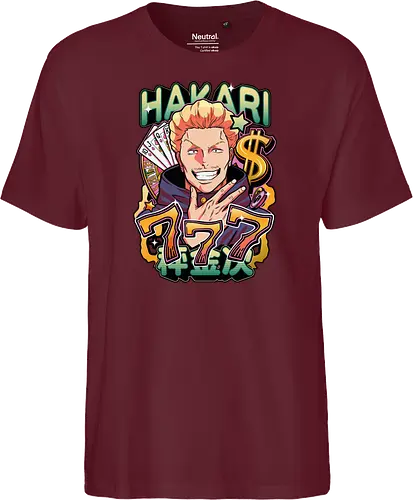 Hakari Jackpot Lucky Gambler JJK Energy - Hakari Kinji, Jujutsu, jackpot technique, lucky gambler, 777 anime, casino manga, otaku birthday gift, JJK rising star - Fairtrade T-Shirt