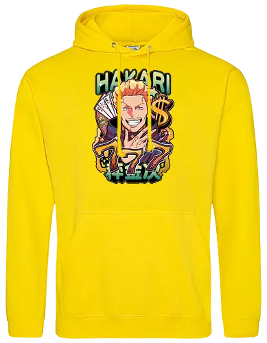 Hakari Jackpot Lucky Gambler JJK Energy - Hakari Kinji, Jujutsu, jackpot technique, lucky gambler, 777 anime, casino manga, otaku birthday gift, JJK rising star - Standard Hoodie