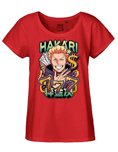 Hakari Jackpot Lucky Gambler JJK Energy - Hakari Kinji, Jujutsu, jackpot technique, lucky gambler, 777 anime, casino manga, otaku birthday gift, JJK rising star - Fairtrade Girl Shirt