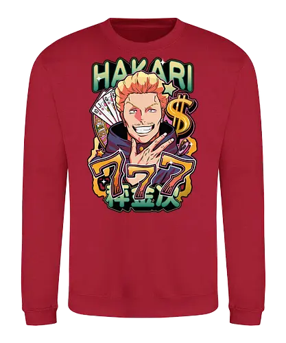 Hakari Jackpot Lucky Gambler JJK Energy - Hakari Kinji, Jujutsu, jackpot technique, lucky gambler, 777 anime, casino manga, otaku birthday gift, JJK rising star - Sweatshirt