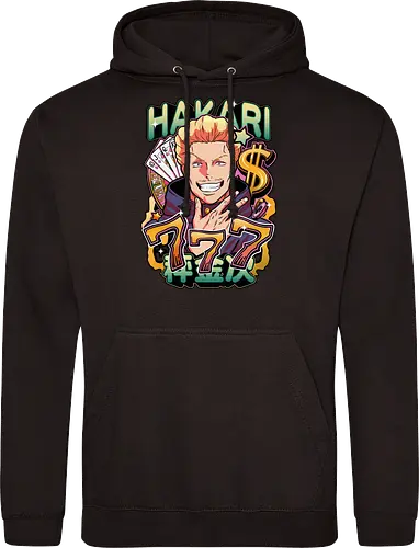 Hakari Jackpot Lucky Gambler JJK Energy - Hakari Kinji, Jujutsu, jackpot technique, lucky gambler, 777 anime, casino manga, otaku birthday gift, JJK rising star - Standard Hoodie